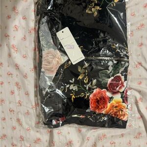 Floral Black Dress with Roses